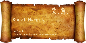 Keszi Margit névjegykártya